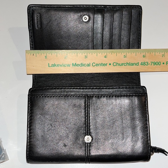 Coach Clutch Style Black Soft Leather Wallet w/Blue Fabric Inside ALMOST NEW - Picture 16 of 16